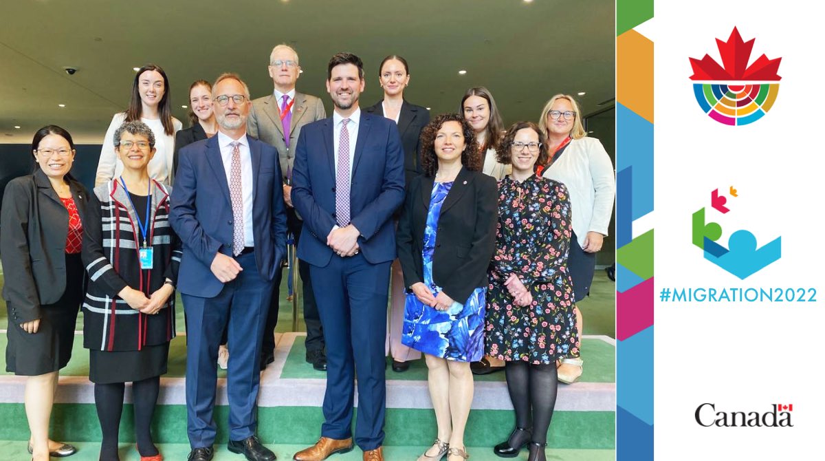 CanadaUN's tweet photo. We’re pleased that 🇨🇦 Canada’s delegation to the #1stIMRF includes:
📣 migrant voices and representation from
👥 civil society,
📚 academia, and
🏢 local government.
Looking forward to working with @Val_Plante , @Mtl_Ville , @isans_ca and @JennaLHennebry
#Migration2022 https://t.co/fxn32SLPLA