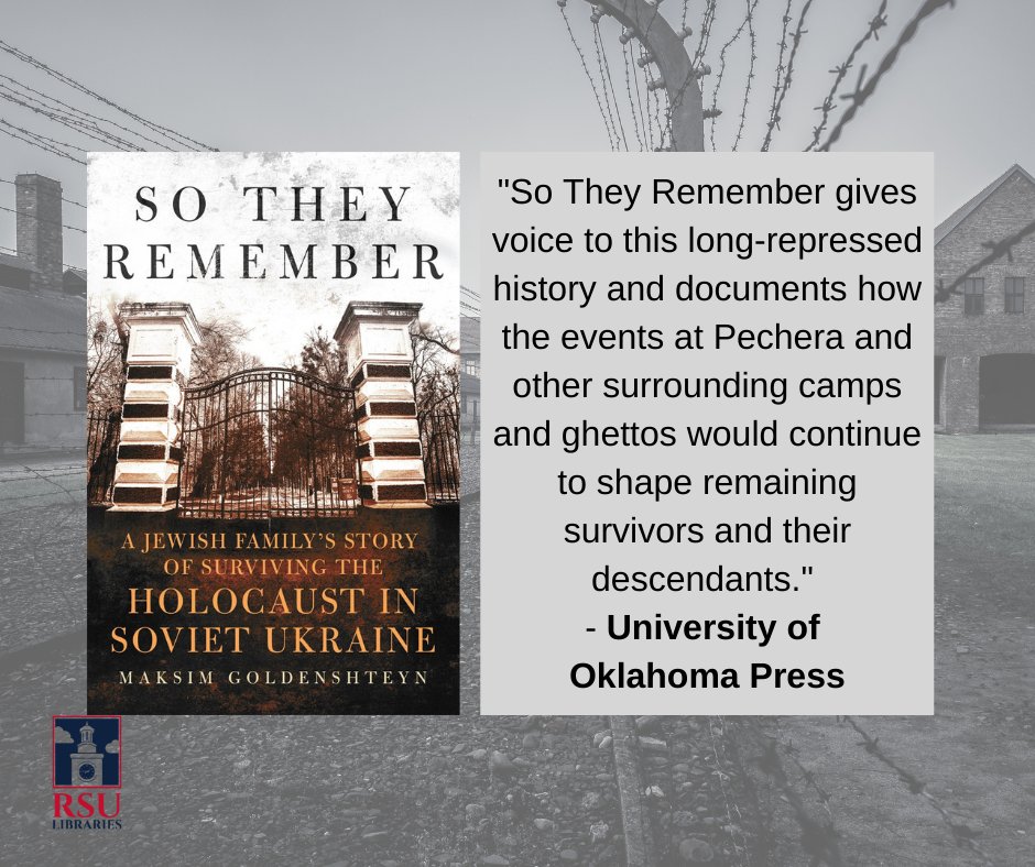 rsulibraries's tweet photo. "gives voice to this long-repressed history and documents how the events at Pechera and other surrounding camps and ghettos would continue to shape remaining survivors and their descendants." -University of Oklahoma Press #newbooks #nonfiction #rsulibraries #RSU #WWII https://t.co/eQibGYaaFN