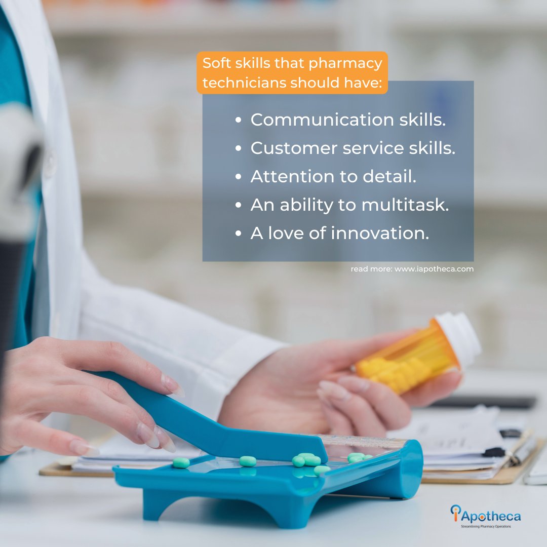 iApotheca's tweet photo. As the role of #pharmacy technicians continues to expand, find out some of the soft skills important to the role. 

In this week's blog, we dive deep into the important role that #pharmacytechs play in the industry.

Check out our blog to learn more: https://t.co/EdzPDxM4PZ https://t.co/FZnRo7K8sE