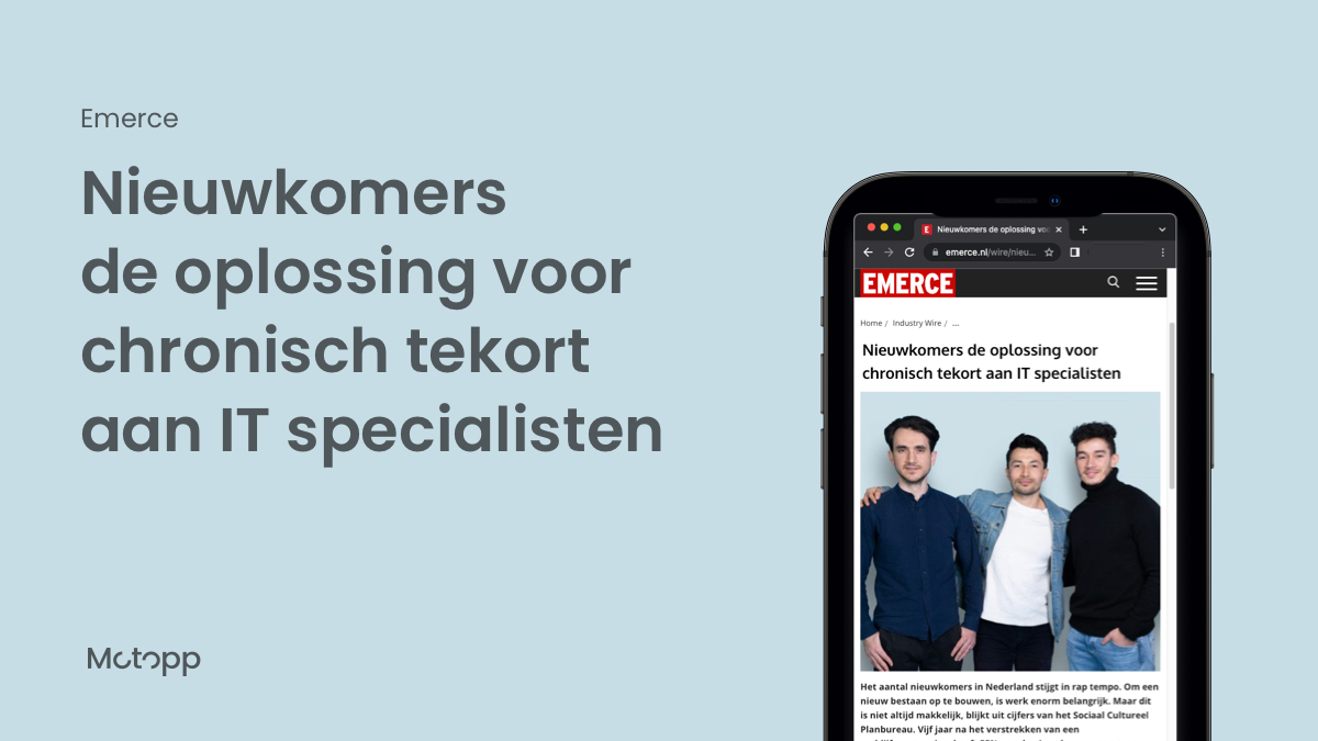 Motopp1's tweet image. Lees op @Emerce hoe Motopp nieuwkomers helpt een baan te vinden. Klik hier voor het artikel: ow.ly/tPI750Jcbxx 

#Motopp #Mendix #Emerce #ICT #statushouders
