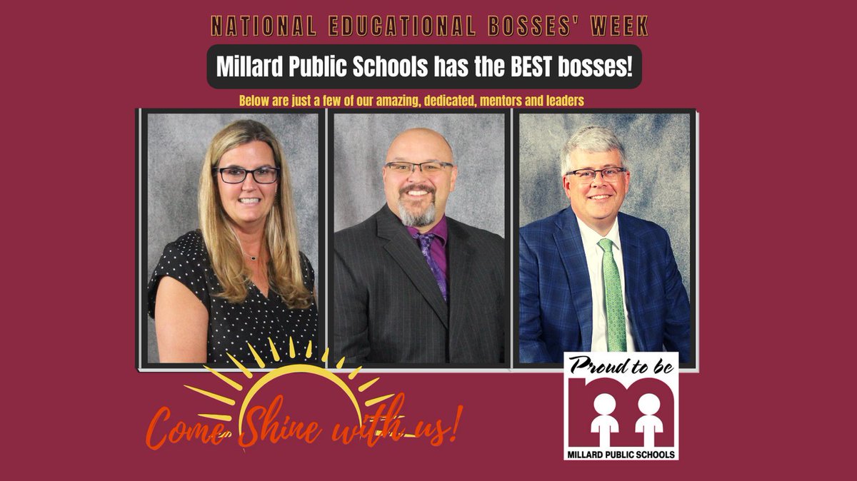 MPSHR's tweet photo. Millard Public Schools is PROUD to celebrate our Educational Bosses! Please help us thank them each day this week and show our appreciation for their continued hard work all school year! #SHINEwithMPS #EducationalBossesWeek #GreatBosses #BossAppreciation #Proud2bMPS https://t.co/FD0IR9xWHd