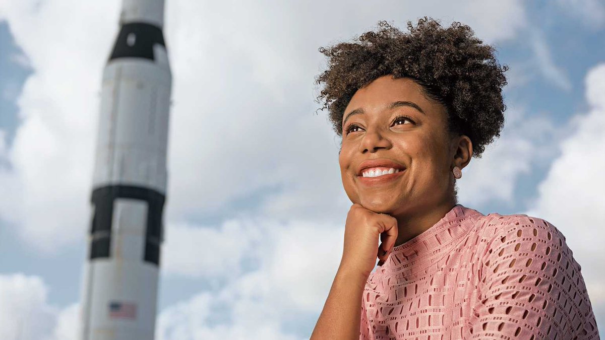MIT's tweet photo. Aerospace engineer Tiera Fletcher ’17 has helped bring to life one of the most powerful rockets ever built — NASA’s Space Launch System — while also mentoring kids from underrepresented groups in STEM. https://t.co/DqVxmsVN24 https://t.co/idE2x132tP