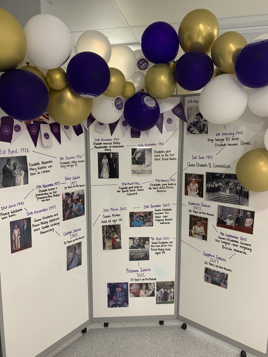 Jubilee celebrations are beginning on Hazel ward with a timeline of her reign…. More to follow! <a href="/KevinHarrow/">Kevin Harrow</a> <a href="/NCICNHS/">North Cumbria Integrated Care NHS Foundation Trust</a>