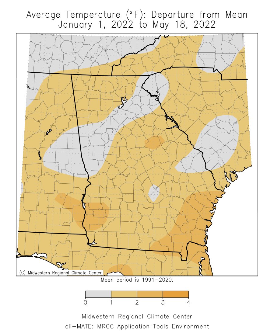 High temperature/low precipitation has put 25% of GA under drought conditions and 48% under abnormal dryness, according to the USDM. Since 1/1, Savannah ranked the driest since 1985 with 7.36" of rain so far. To report condition in your area, click here: droughtreporter.unl.edu/submitreport/