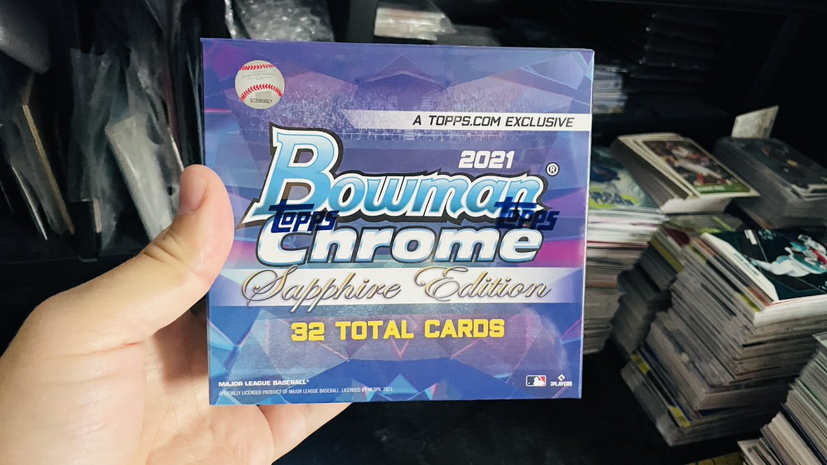 WatchTheBreaks's tweet image. Who wants to WIN a box of 2021 Bowman Chrome Sapphire? 💎 

RT &amp;amp; FOLLOW to enter to Win!

#Collect #TheHobby 

*winner drawn Saturday 5/21 &amp;amp; will have 1 week to claim from video draw to be posted below or alternate winner will be chosen ⤵️