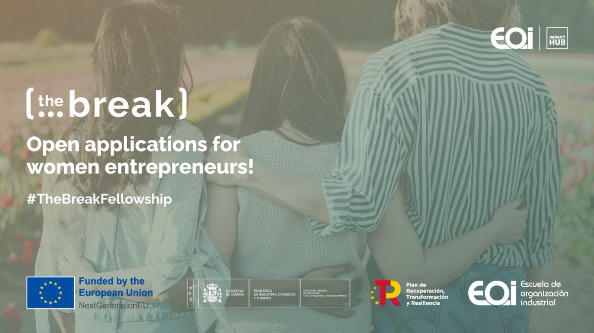 #FundedOpportunity | 📢 28 days in Spain, +50 hours of training, 280 participants! 

#TheBreakFellowship is a EU-funded programme for women entrepreneurs who want to build a better world through business 🤸‍♀️
 
Tag an entrepreneur or apply by May 31 at bit.ly/tbpst2