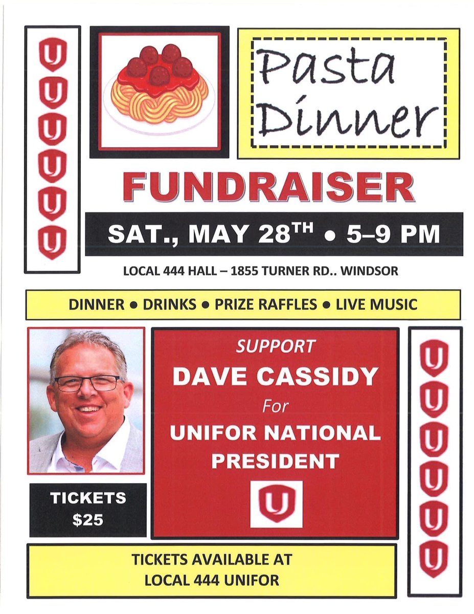 Without the luxury of a National backed campaign, Dave is running this campaign out of his pocket. He is a grassroots guy, and his campaign reflects those values.
Let’s help Dave out by simply buying a ticket for the Pasta Fundraiser.
#ThisIsYourUnion