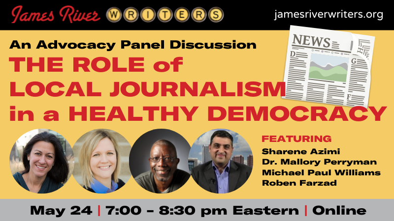 JamesRvrWriters's tweet photo. Pulitzer Prize Winner MICHAEL PAUL WILLIAMS Headlines JRW Panel Discussion - https://t.co/iIyIe2EvIl https://t.co/HFlaZog1ae