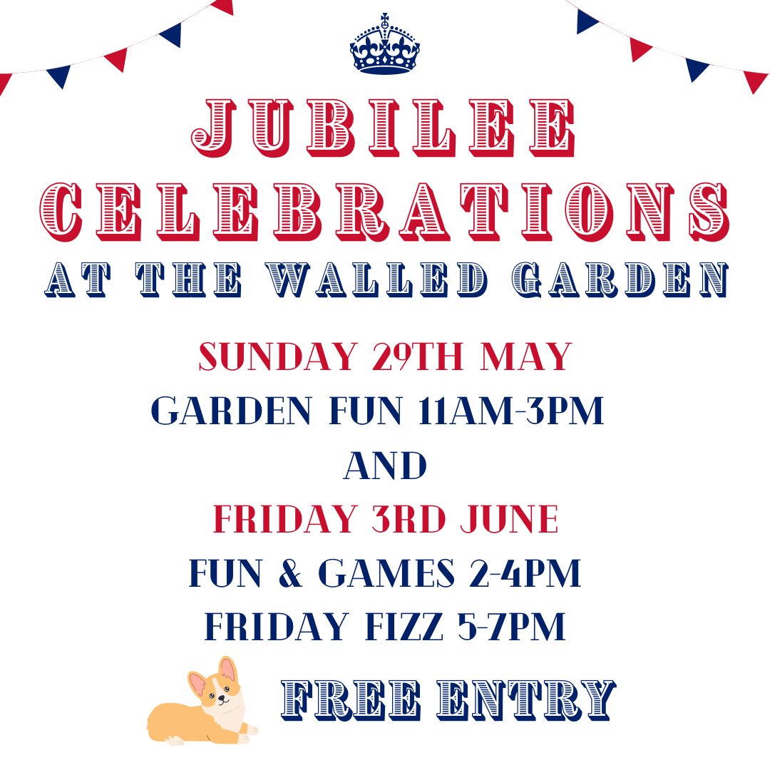 Please join us for our Jubilee celebrations! Garden Fayre on 29th May and Jubilee / Friday Night Fizz on 3rd of June