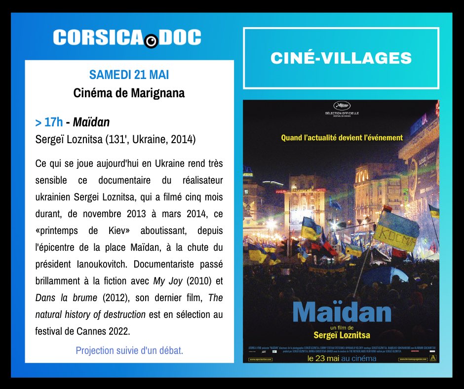 Rendez-vous ce samedi pour une séance ciné-villages à Marignana !
