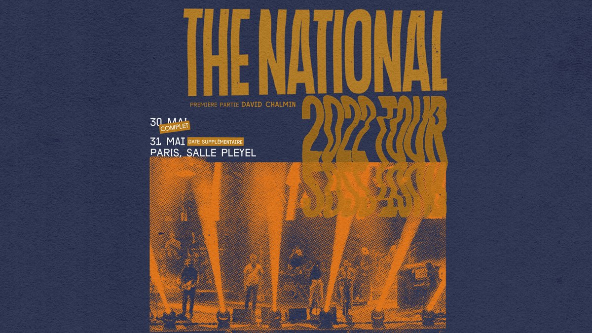 ➖THE NATIONAL➖
❗️Nous venons de remettre en vente quelques dernières places pour le concert de @TheNational les 30 &amp; 31 mai 2022 à la Salle Pleyel❗️

 lundi 30/05 : https://t.co/5G9msZDuNx
 mardi 