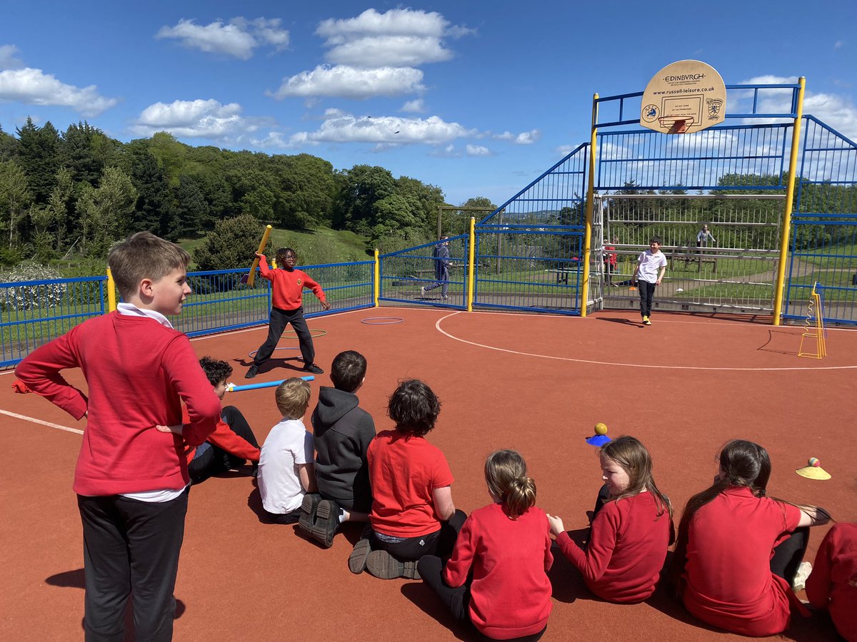 We created our own athletics obstacle courses and then demonstrated them to everyone so they could try them up. Was lovely to see so much creativity as everyone had the same equipment but each course was so different! #OutdoorClassroomDay #curiouscreativecounity @Ratho_Primary