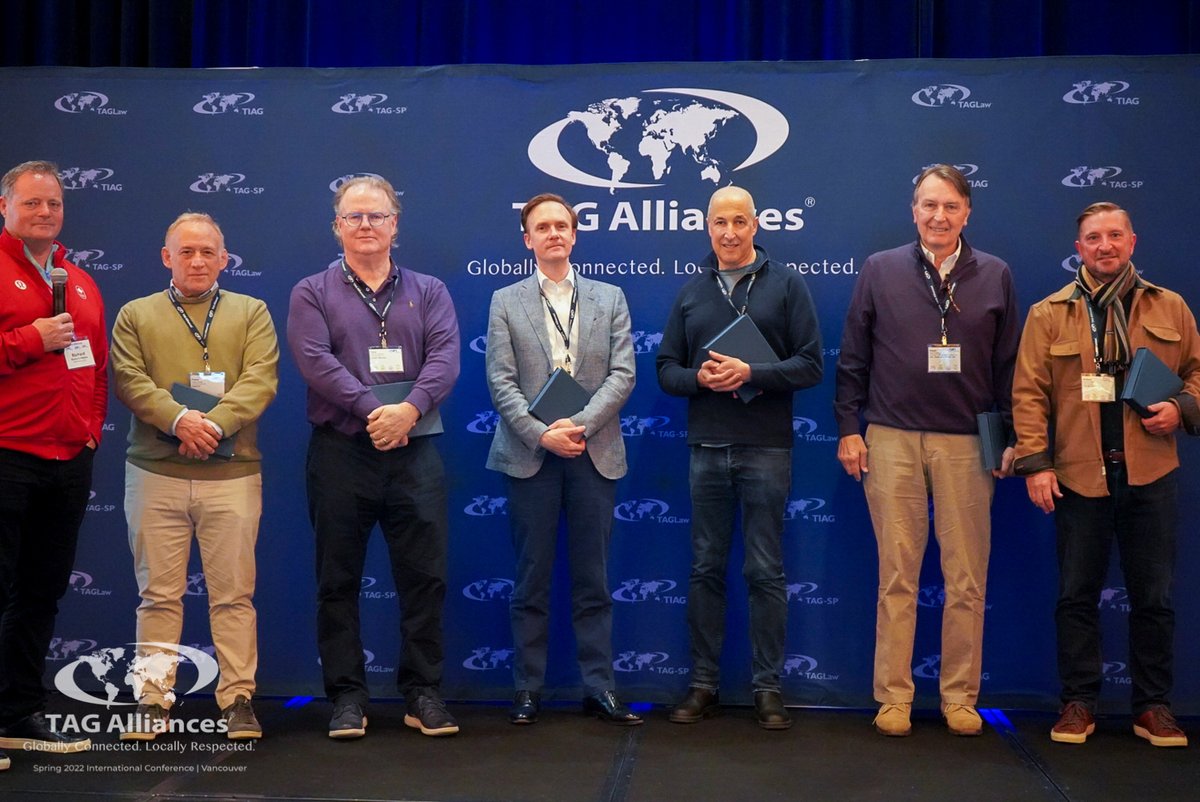 During our Spring International Conference in #TAGVancouver, we honored our TAGLaw members celebrating 10, 15, and 20 year anniversary milestones.

<a href="/BronsSalas/">Brons & Salas</a> <a href="/CoblentzLaw/">Coblentz Law</a> <a href="/Fillmore_Riley/">Fillmore Riley Law</a> <a href="/kellerhals_ch/">Kellerhals Carrard</a> <a href="/KuitsSolicitors/">Kuits</a> <a href="/McLeodLawLLP/">McLeod Law LLP</a> <a href="/MvvpLawyers/">MVVP Labor and Employment Department</a> <a href="/Schnader/">LeAnne Schnader</a>