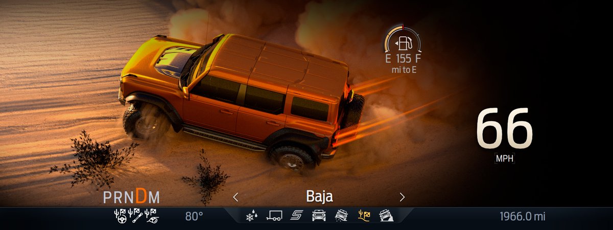 NewFordTech's tweet image. The all-new 2022 #FordBronco Raptor™ is elevating off-road performance with dynamic animations and informative graphics that give drivers a high-tech visual experience. Learn more about this fully customizable 12-inch #digitalcluster ➡ fordtech.org/3wBQPv8