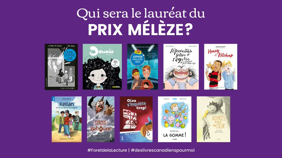 ForestofReading's tweet photo. Soyez des nôtres ensuite pour la cérémonie de remise des prix Mélèze à 11 h 30 HNE! Qui sera couronné? Visitez https://t.co/dov9d5GD28 pour regarder! #foretdelalecture #deslivrescanadienspourmoi @CurioCBC @cbcbooks https://t.co/DEg9FZiOvW