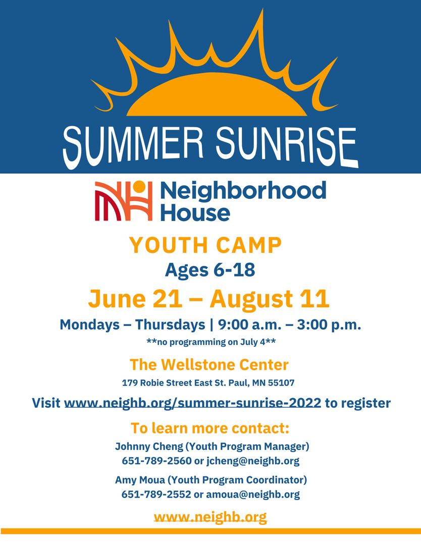 The Summer Sunrise youth camp is just around the corner and we still have a few openings for more youth! Visit: bit.ly/3wJuYC6 learn more and register your child or children.
