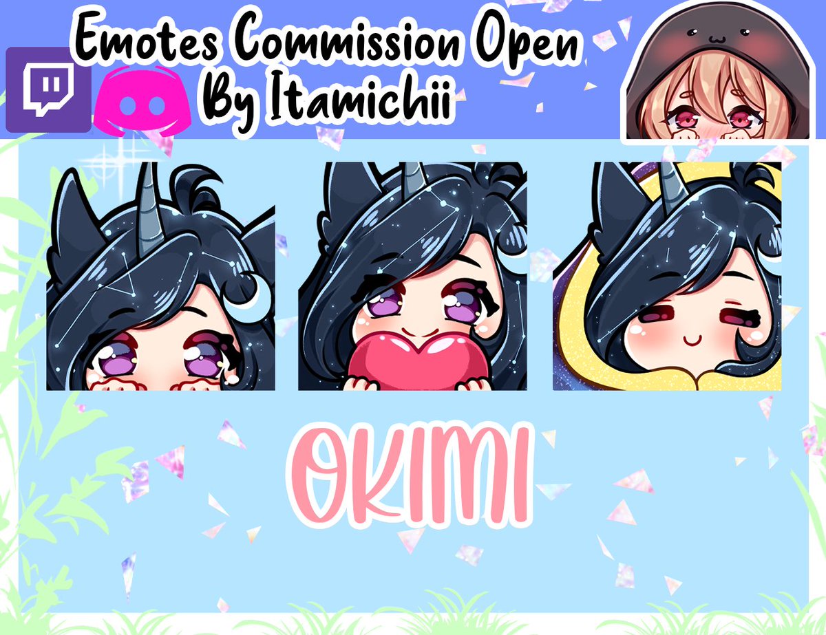 itamichii's tweet photo. looking at this is just aaaaaaaaaaaaa, i did this for @_Okimivtube 

i wanna draw more cute vtubers  ;w;

#twitchemotes #emotestwitch #ENVtuber https://t.co/Y9eWTavnXY