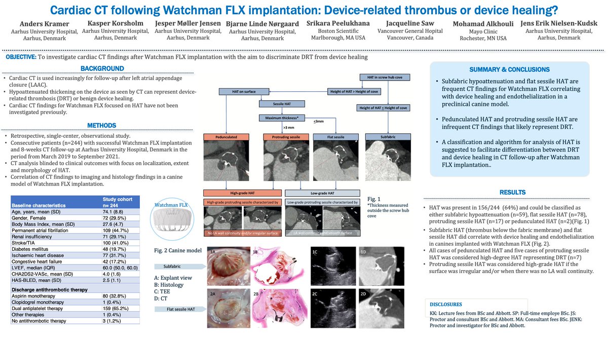 Jens Erik Nielsen-Kudsk (@nielsen_kudsk) on Twitter photo Follow-up after #LAAO. Novel #yesCCT classification of DRT/HAT on the @BostonSci #Watchman FLX device published at #EuroPCR <a href="/Anders_K_H/">Anders Kramer</a> <a href="/KasperKorsholm/">Kasper Korsholm</a> <a href="/docsaw/">Jacqueline Saw</a> <a href="/adnanalkhouli/">Mohamad Alkhouli</a> <a href="/AUHCardio/">Department of Cardiology Research AUH</a> <a href="/AUHdk/">Aarhus Uni.hospital</a> Follow-up after #LAAO. Novel #yesCCT classification of DRT/HAT on the @BostonSci #Watchman FLX device published at #EuroPCR <a href="/Anders_K_H/">Anders Kramer</a> <a href="/KasperKorsholm/">Kasper Korsholm</a> <a href="/docsaw/">Jacqueline Saw</a> <a href="/adnanalkhouli/">Mohamad Alkhouli</a> <a href="/AUHCardio/">Department of Cardiology Research AUH</a> <a href="/AUHdk/">Aarhus Uni.hospital</a>