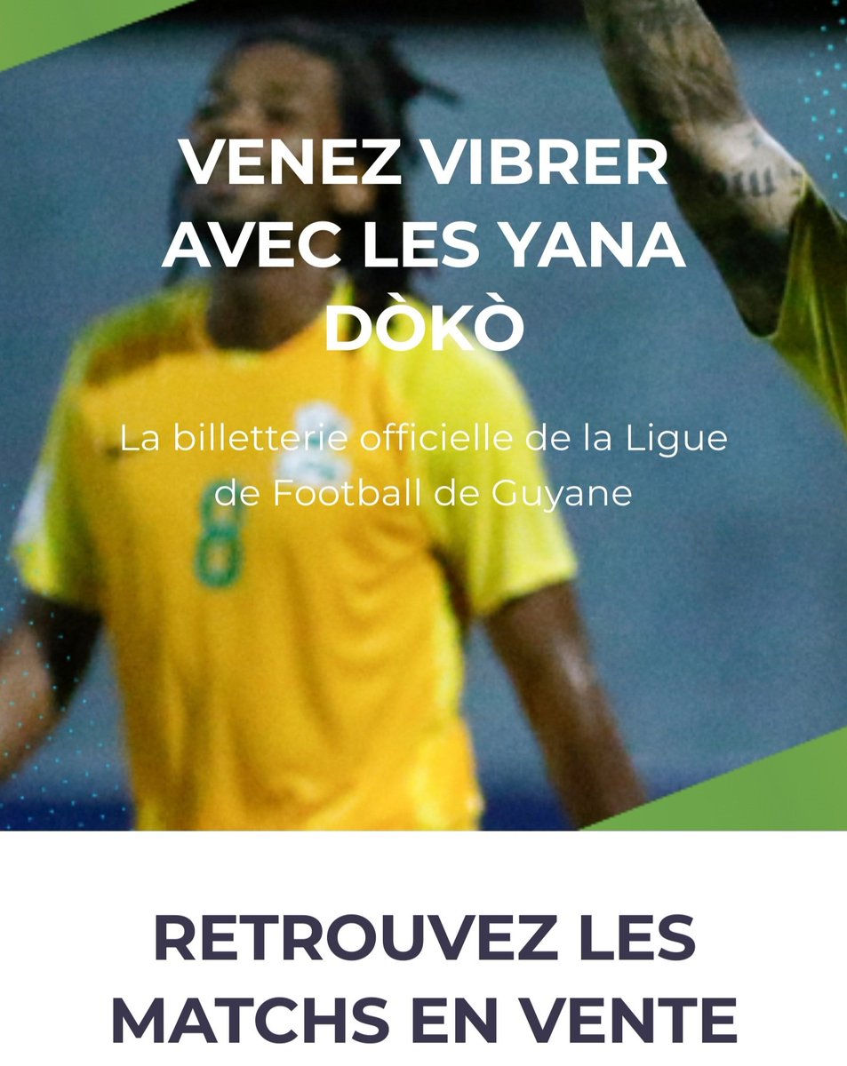 LfgFootGuyane's tweet photo. La LFG se modernise 🥳🥳
Vois pouvez dors et déjà acheter vos billets en ligne pour les prochains matchs des YANA DÒKÒ : 
https://t.co/XFeYnNtAZt

Et bientôt : notre boutique en ligne ! https://t.co/8YRa53P1NH