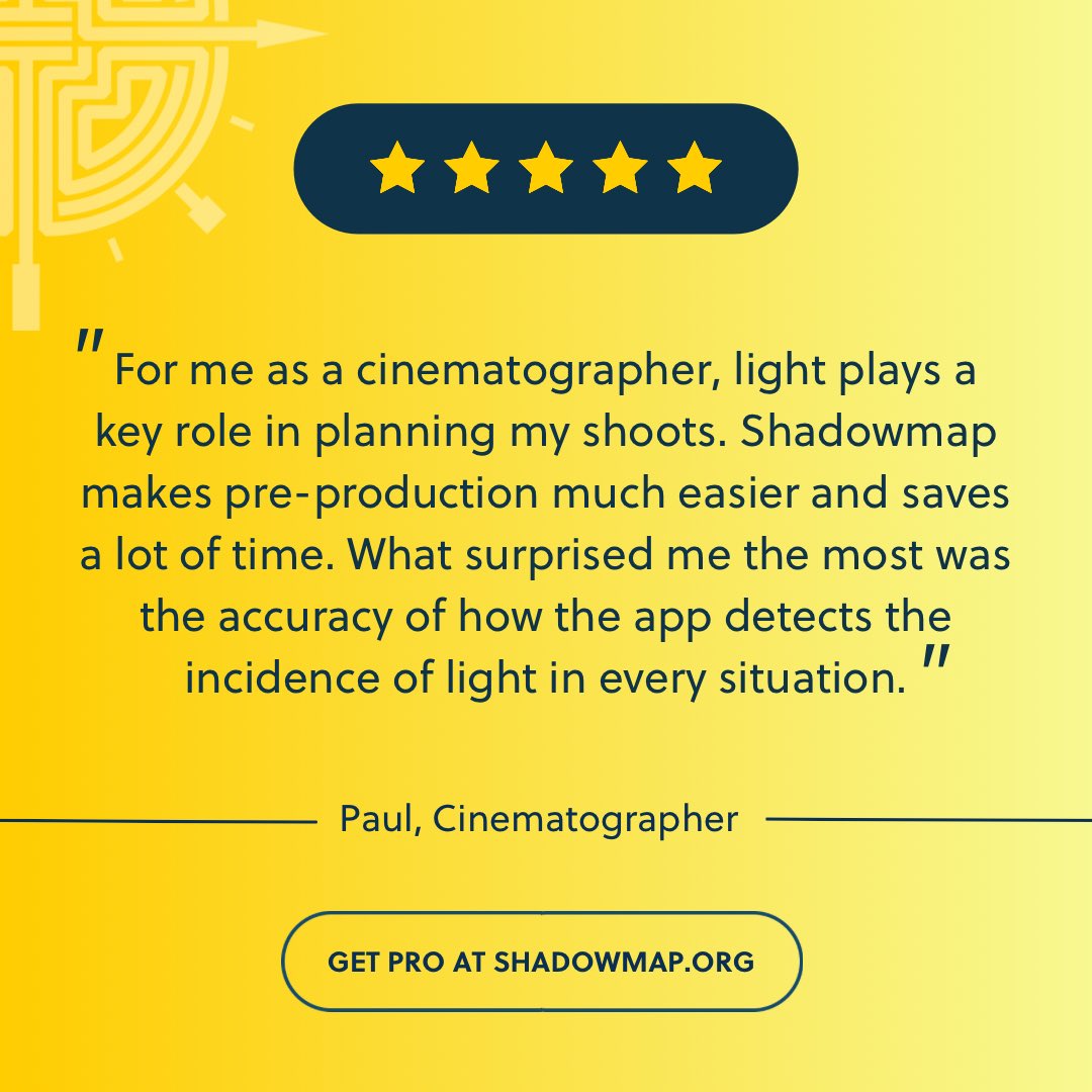shadowmap_org's tweet photo. Thank you so much for the insightful review, Paul! 👏🏻
Paul @paul_freiberger is an amazing cinematographer and co-founder of Oblique Films 🎥
#shadowmapreview #ourbossisthesun #cinematography #videographytools #videographyhacks #findthesun #3dvisuals #digitalization #3dplanning https://t.co/puJLpEis6f