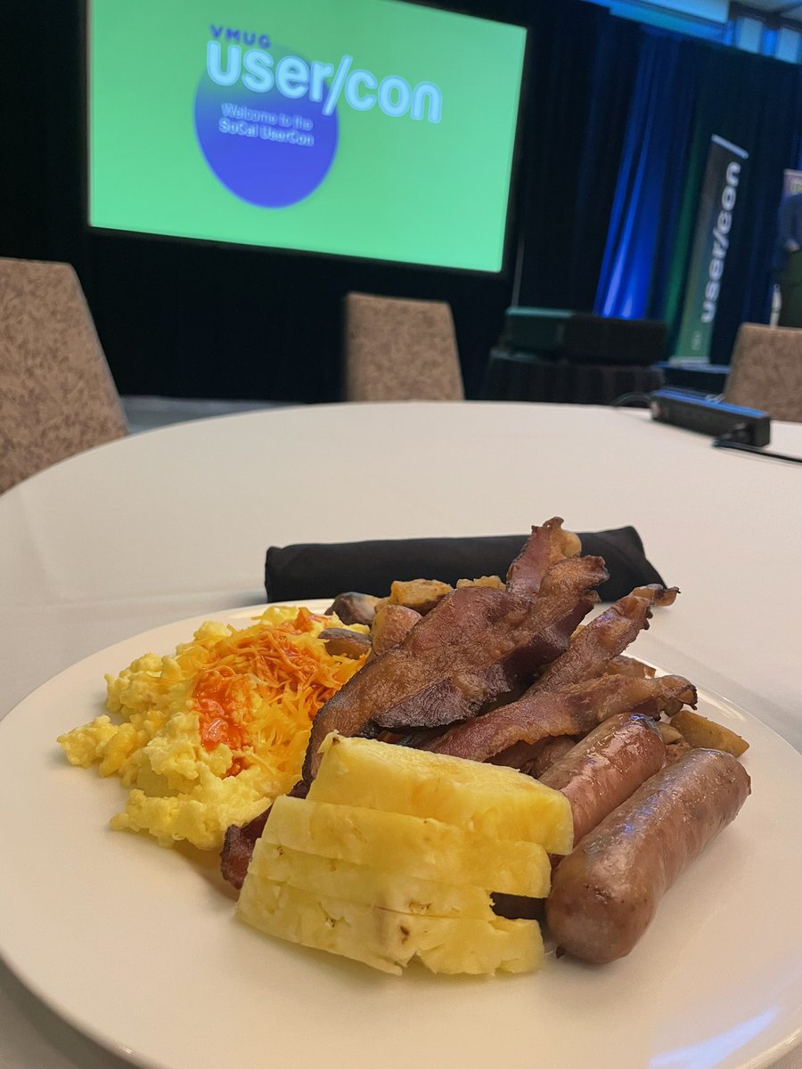 puthoffmatt's tweet photo. Breakfast at #SoCalVMUG UserCon live and in person. Man, I had to go all the way to California to go to a in person VMUG UserCon @PGHVMUG #vmwaretam https://t.co/Z5bNfMSQth
