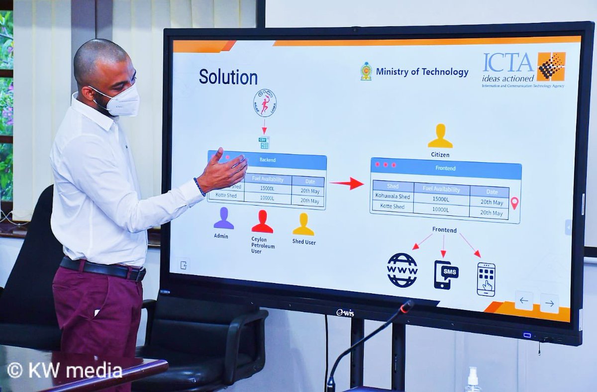 kanchana_wij's tweet photo. A platform to share information on availability of petroleum stocks at fuel stations islandwide and distribution schedules to alert registered customers will be made available to the public in 10 days time. A meeting was held yesterday to discuss the platform created by ICTA. https://t.co/920Tb2zVeO