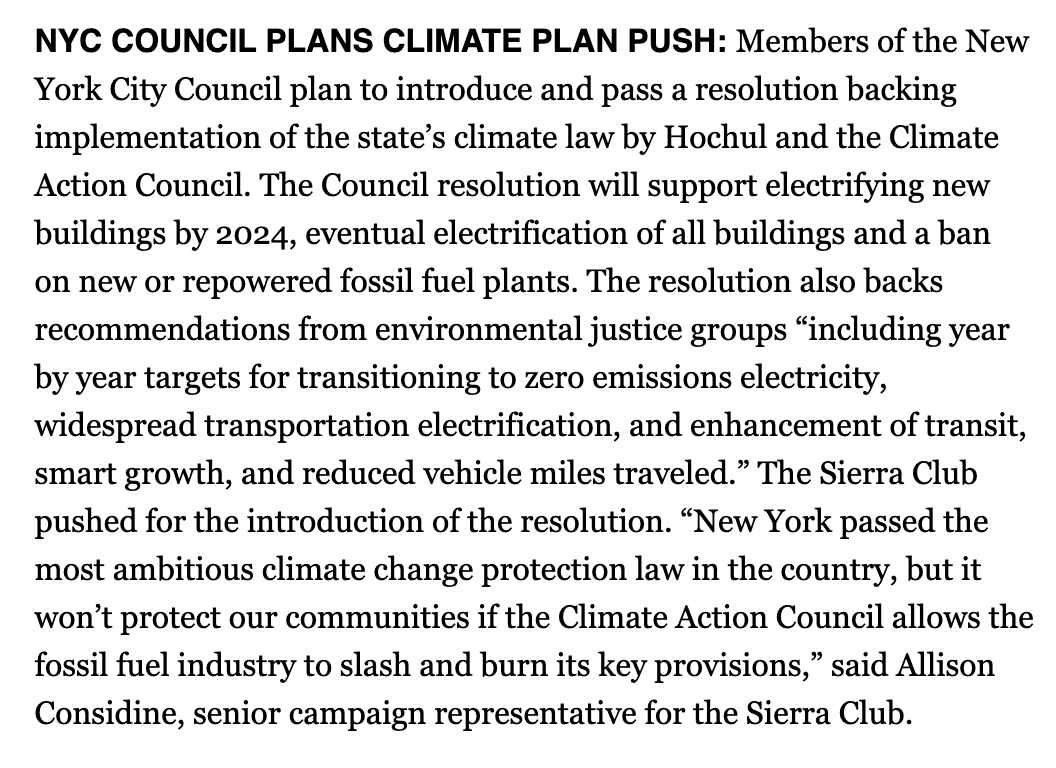 Thank you Queens Borough President <a href="/DRichardsQNS/">Donovan Richards Jr.</a> and <a href="/NYCCouncil/">New York City Council</a> Members <a href="/LincolnRestler/">Lincoln Restler</a> <a href="/JimGennaro/">James F. Gennaro</a> <a href="/CMShahanaHanif/">Council Member Shahana Hanif</a> <a href="/CnDelarosa/">Carmen De La Rosa</a> <a href="/CMJenGutierrez/">CM Jen Gutiérrez</a> ​​<a href="/CMKevinCRiley/">Council Member Kevin C. Riley</a> for introducing a Resolution calling on <a href="/GovKathyHochul/">Governor Kathy Hochul</a> and the Climate Action Council to honor NY’s bold Climate Law.
