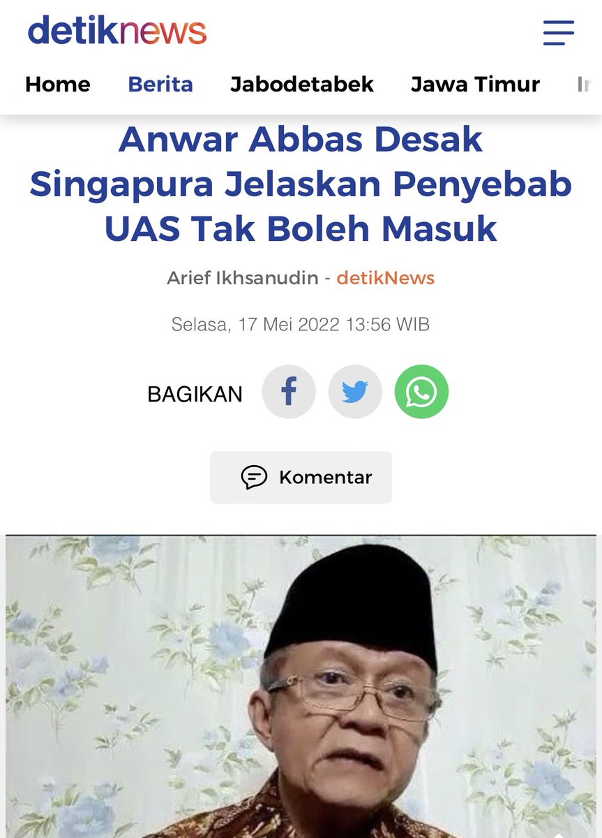 yusuf_dumdum's tweet photo. Anwar Abbas dr Muhammadiyah mendukung UAS dan menentang Singapura.

Pak Muadjir jg dr Muhammadiyah dan berpesan agar semua pihak menjaga lidah dan mulut agar bertetangga enak tidak sampai diusir.

Bijak mana menurut netizen ?

Muhadjir : Retweet
Abbas : Like https://t.co/S7kpYZLzSs