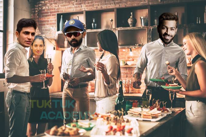 TukTuk_Academy's tweet photo. Rahane Sir arranged the dinner party for the Hardik Pandya for his magnificent 42 ball fifty and Shubmam Gill who made the NBDC Department proud🔥😍 #RCBvGT https://t.co/wExYaL4UeK