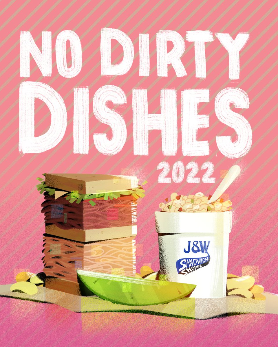 Make sure to treat yourself to your favorite takeout place today in honor of No Dirty Dishes Day! We highly recommend J &amp; W Sandwich Shoppe in Cincy. (Thanks to our art director @dufford_daniel for the sick illustration!)