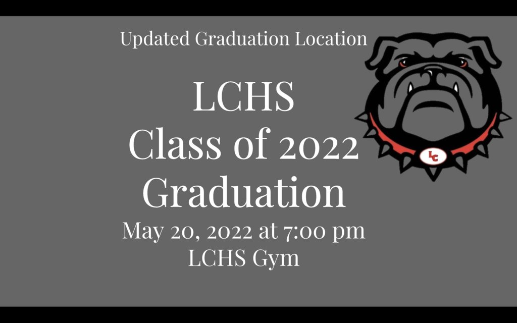 C_MooreLCHS's tweet photo. Due to the upcoming weather forecast, we will be having graduation inside.  
Graduation will take place in the LCHS Gym May 20th at 7:00pm https://t.co/gosU3hbIvk