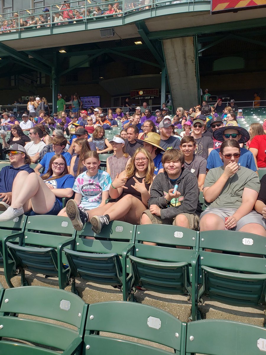 MathEagles's tweet photo. We have arrived for fun day of school! Rewarding over 240 students for good choices at the best minor league ball field in America! @lakes_renee @SuptStover @LHSGoldenEagles @indyindians https://t.co/gxgd7buiGX