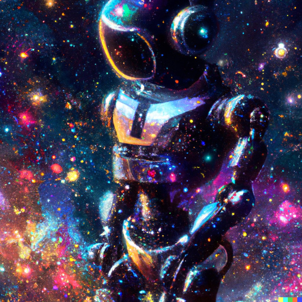 cer_andrew's tweet photo. "A robot made of galaxies, digital art"

#dalle #dalle2 #digitalart #generativeart https://t.co/R1U4NkChqt