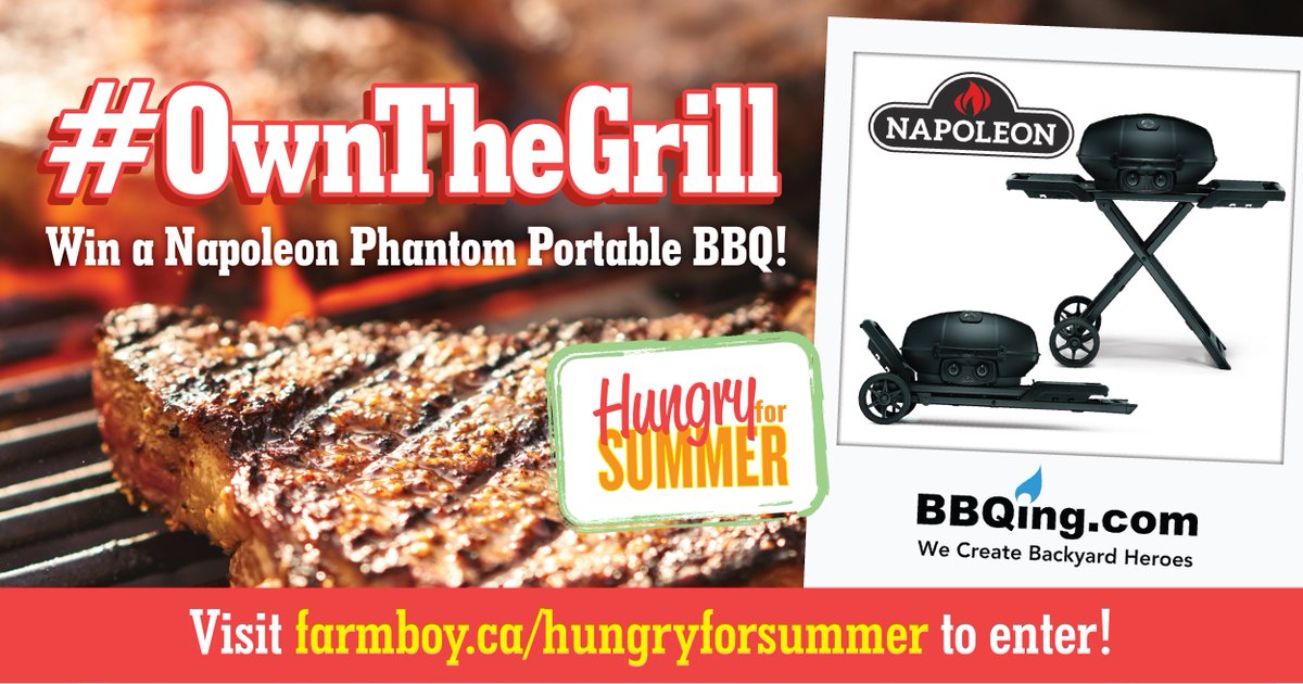 FarmBoy's tweet photo. OWN THE GRILL IS BACK 🔥 We’re kicking off the 1st #summer holiday weekend w/ the return of our #OwnTheGrill giveaway! Win a travel version of your own @napoleanproducts #grill courtesy of @capital_bbq 🔥
Enter to win here: https://t.co/NgzCClCa2f
#HungryForSummer #FarmBoy https://t.co/K3d2lDjZ0J