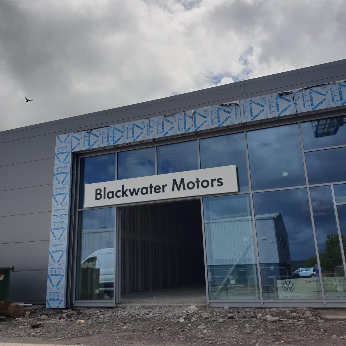 BlackwaterMotor's tweet photo. Another new home for Blackwater Motors &amp; another step closer to opening, with our name going up over the door this week. We are very excited to be opening our dedicated Volkswagen Commercial Center later this year. https://t.co/1CZzlq610N