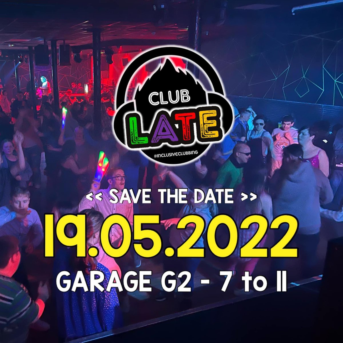 cchangescotland's tweet photo. 🎉Tonight!
Club Late with a fantastic line up, with @garry__spence DJ fusion, DJ Cammy and DJ Daniel
⏰7.00pm until 11.00pm
📍The Garage G2
Members £5 | Non-Members £8 | Supporters £2
#StayUpLate #CLUBLATE #clubbing #inclusiveClubbing https://t.co/iEpazEhPt4