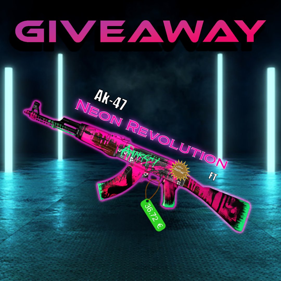 ST AK-47 Neon Revolution 🎁 Giveaway!

För att vinna
✅-Följ <a href="/Playparkse/">Playpark</a> 
✅-Like och Retweet

Vinnaren lottas ut den 5th juni 

#CSGO #CSGOGiveaway #Giveaway