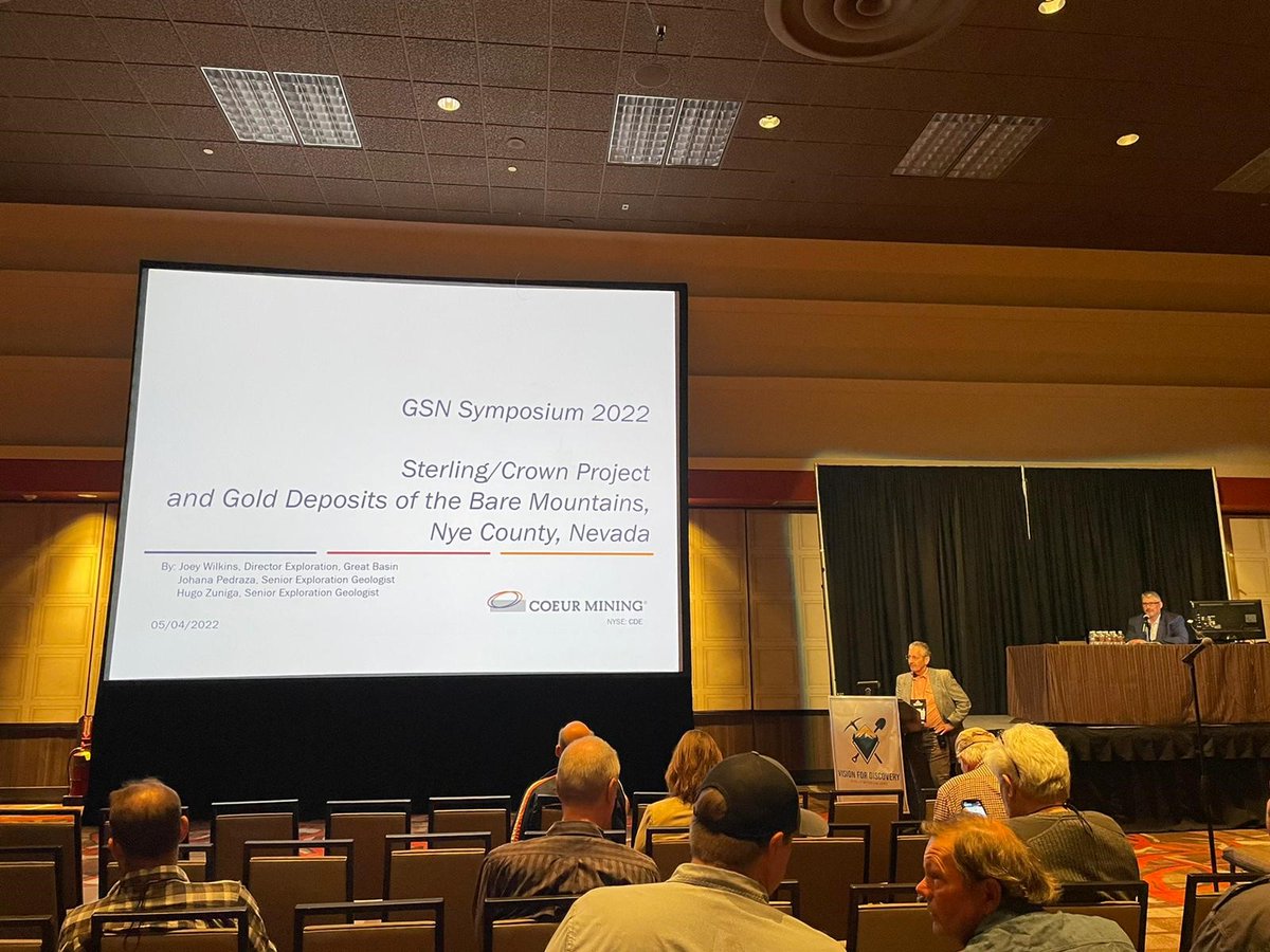 Coeur Mining (@coeurmining) on Twitter photo Thank you to the Geological Society of Nevada for this year’s GSN Symposium, Vision for Discovery, and to all who attended the overview of our Sterling and Crown exploration projects presented by Joey Wilkins, Coeur’s Director of North American Exploration. 
#wearecoeur Thank you to the Geological Society of Nevada for this year’s GSN Symposium, Vision for Discovery, and to all who attended the overview of our Sterling and Crown exploration projects presented by Joey Wilkins, Coeur’s Director of North American Exploration. 
#wearecoeur