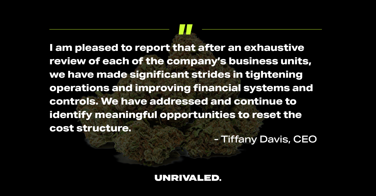 Unrivaled CEO Tiffany Davis on our forward-looking plans, including immediate focus on protecting performing assets &amp; the path to profitability, beginning with the development and execution of a 100-day transformation plan. Full Q1 report: ir.unrivaledbrands.com/news-events/pr…
$UNRV #cannabis
