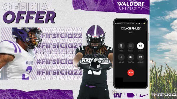 After a great conversation with coach @CoachFinley_Wu I’m blessed to received a offer from Waldorf University!