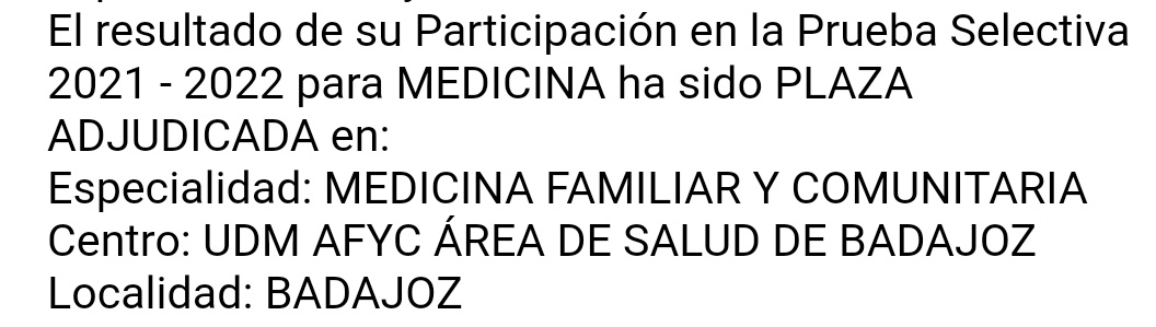 maria_morenop's tweet photo. Después de 6 años de Medicina, 1 año estudiando el MIR y muchos dolores de cabeza por parte del Ministerio de Sanidad...

¡¡Lo he conseguido!!!💕✨
¡Soy R1 de MFyC!🎉🙌 https://t.co/G1xzkbch74