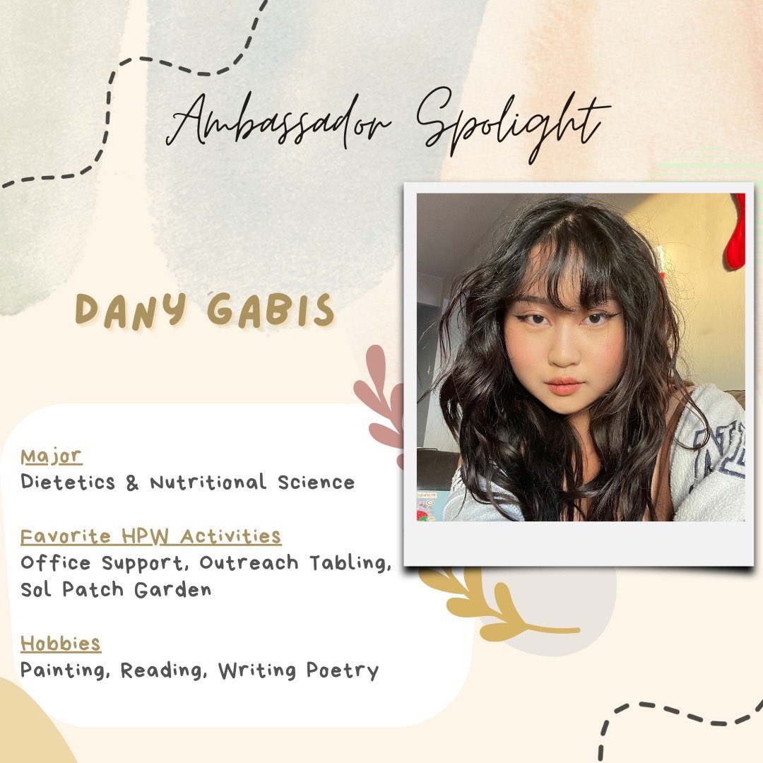 Through being an HPW ambassador, Dany has been able to make new friends and let their green thumb thrive in gardening activities. Apply to be an HPW Ambassador for Fall 2022! Deadline: 8/12/22! wellness.sfsu.edu/ambassador-pro…