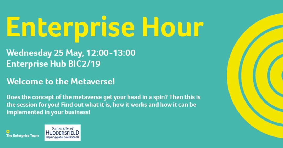 Join us for our next Enterprise Hour!

Welcome to the Metaverse!

Does the concept of the metaverse get your head in a spin? Find out all about what it is, how it works and how it can be implemented in your business!

📅 Weds 25 May 
📅 12:00-13:00
📅 Enterprise Hub BIC2/19