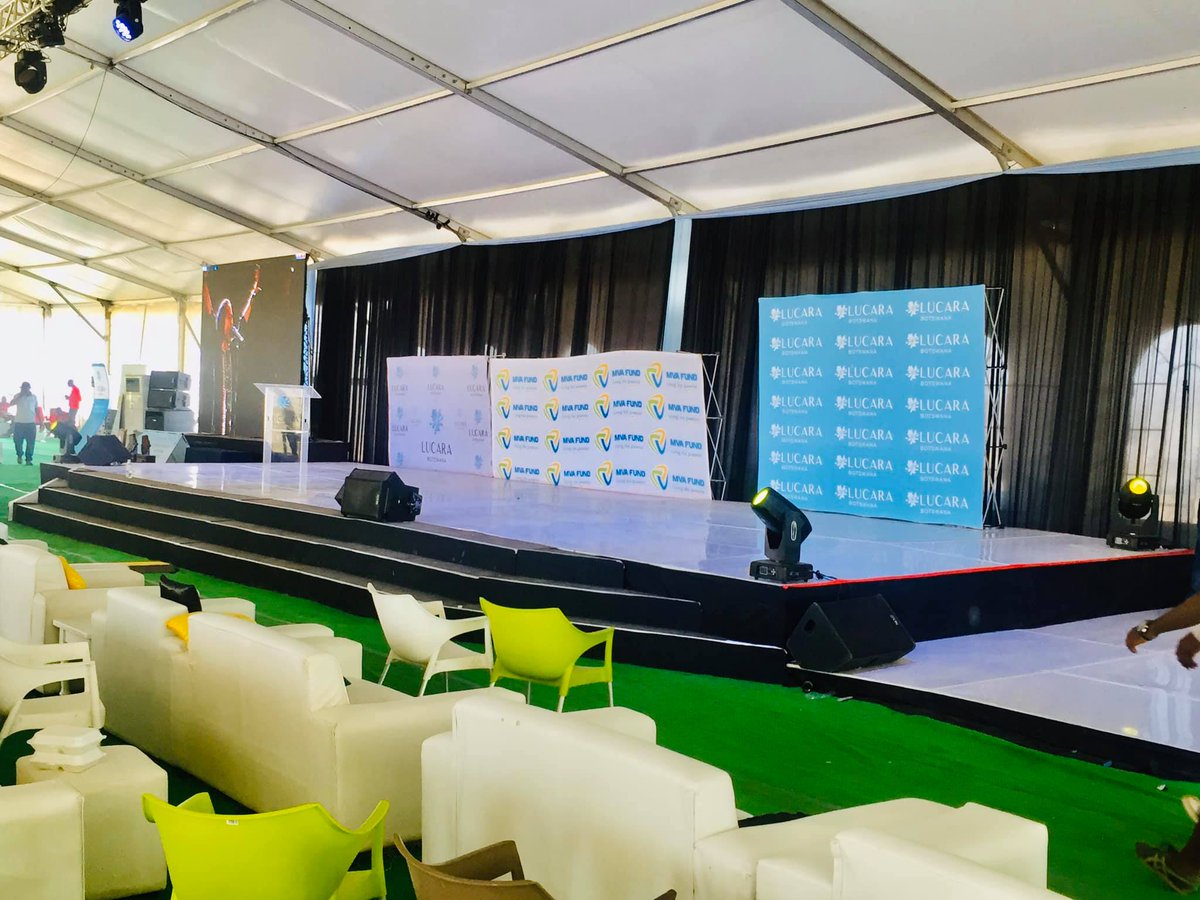 ColoursOSound's tweet photo. Lucara hosted the inter-mines safety competitions, and we were there to make sure the stage is fitting for all activities and the complex technical production runs smoothly.

#ColoursOfSound - Redefining Greatness Through Crisp Sound, Clean Visuals and a Perfect Experience https://t.co/IP0p72csOJ