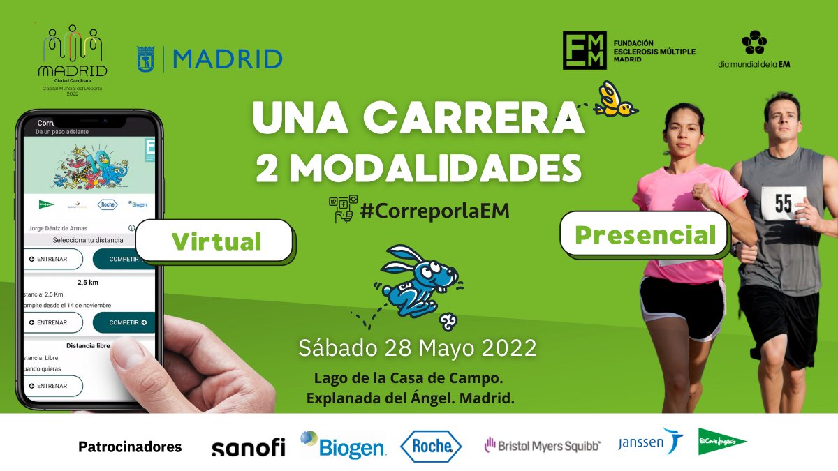 JNJInnovMedES's tweet photo. El próximo sábado día 28, corremos por la #esclerosismúltiple de la mano de @FundacionEMM. Todavía estás a tiempo de conseguir tu dorsal, puedes participar corriendo o caminando, y también en formato virtual. ¡Corre a por tu dorsal! https://t.co/Jjpio6uOLo #CorreporlaEM https://t.co/puXkeq5M3K
