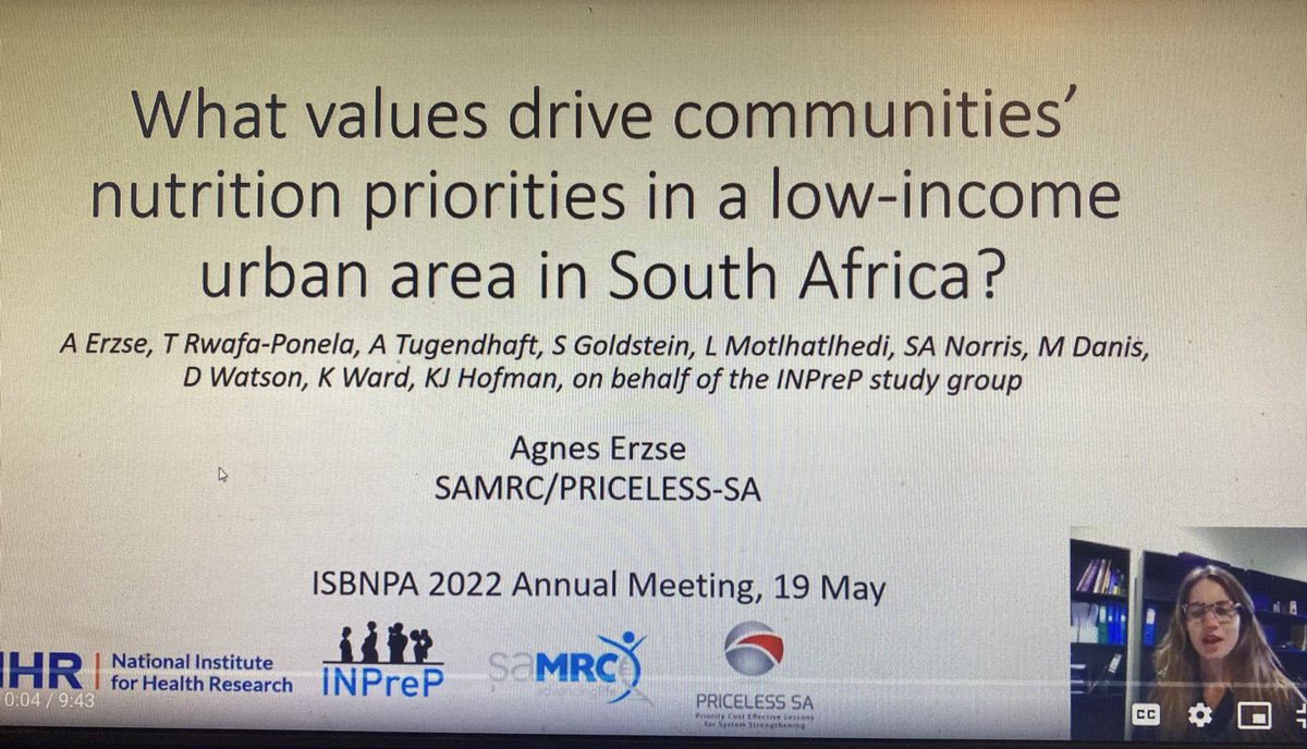 Thank you <a href="/AgnesErzse/">Agnes Erzse</a> for a fantastic introduction to the community values that drive nutrition priorities and the development and rollout of the CHAT activity in Soweto. <a href="/ISBNPA/">ISBNPA</a> #ISBNPA2022 <a href="/NIHR_INPreP/">INPreP</a>