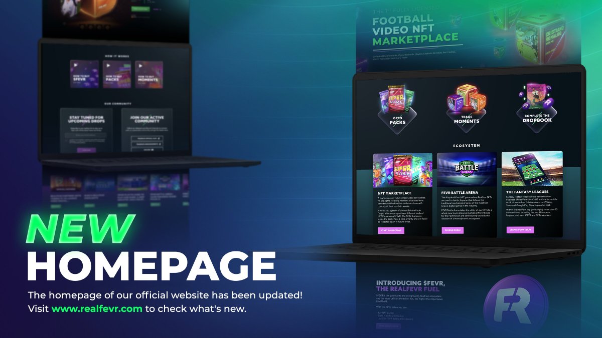 realfevr's tweet photo. Homepage update 🆕

The UI/UX of https://t.co/eA9LsK2ohV has been improved and adapted to the current product and ecosystem!

We hope you all enjoy the new design as much as we do!

Take your time to visit our official page and let us know what you think in the comments below 😁 https://t.co/IBPBLlRHB1