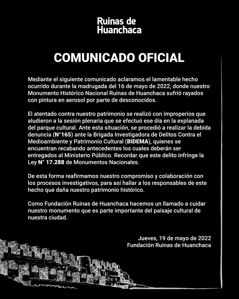 Comunicado oficial

Tras recabar los antecedentes necesarios y realizar las correspondientes denuncias, informamos lo siguiente:
