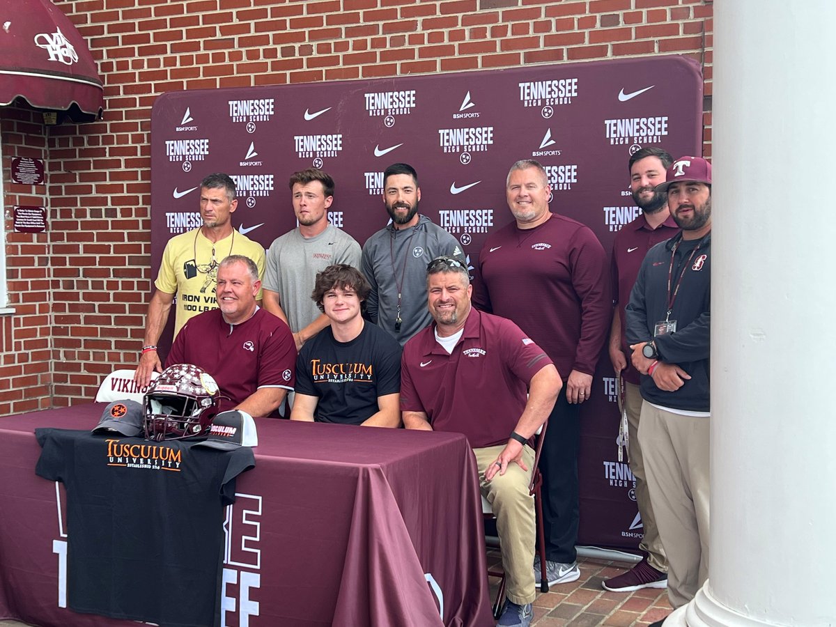 grantferrell35's tweet photo. Thank you to my coaches and teammates, family and friends, Barry Wade, Ms. Kirk, Patty Feathers, and THS, for my awesome signing day yesterday. Thank you all for everything. Always a Viking. I'm excited to continue my education and play football as a Tusculum University Pioneer! https://t.co/fdNEqpDsJ1