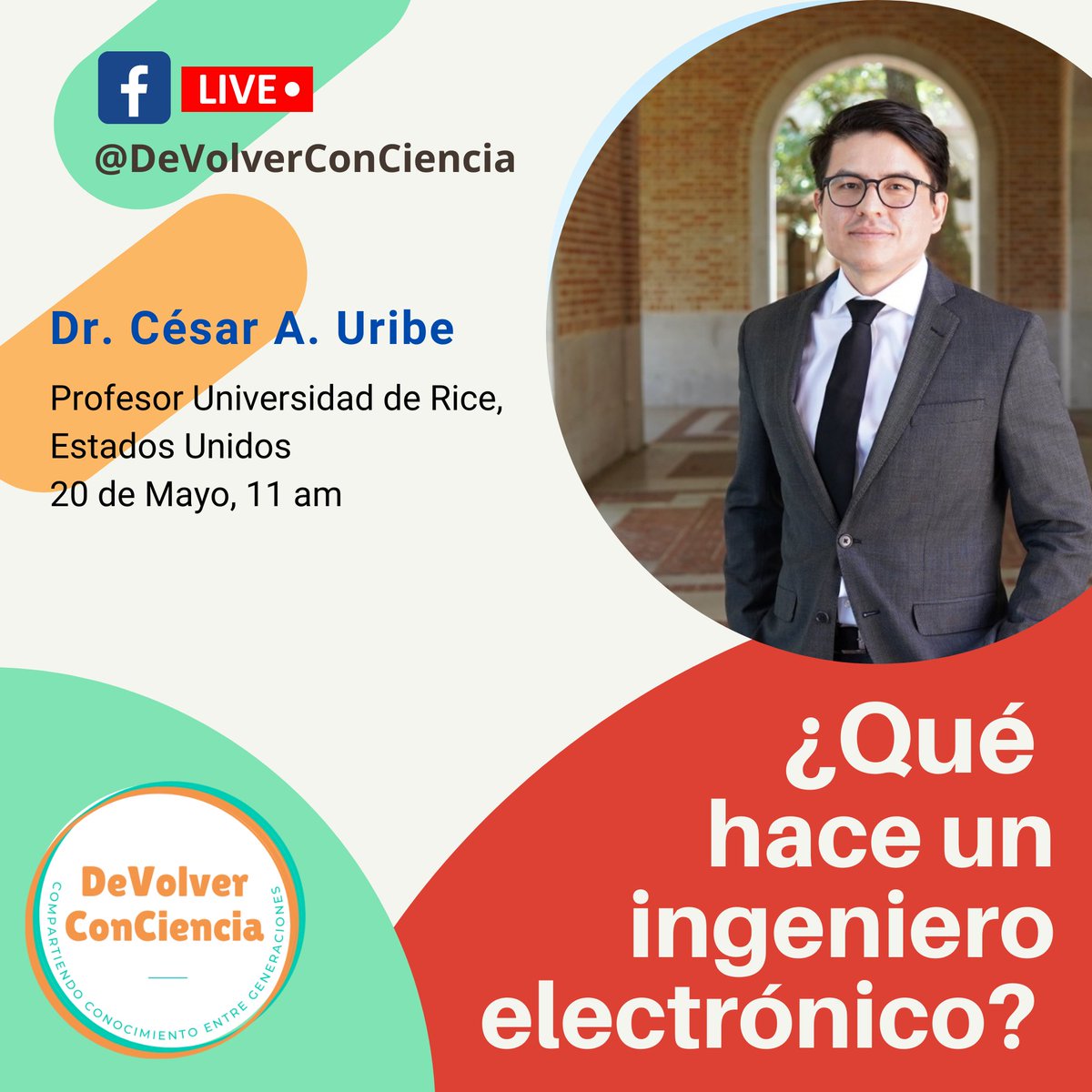 Alguna vez te has preguntado ¿Qué hace un ingeniero electrónico? Acompáñanos mañana a las 11 am, donde conoceremos la historia de vida de <a href="/CesarAUribe/">César A. Uribe</a> y responderemos a esta y muchas más preguntas.
facebook.com/10172806227697…
#cienciacolombiana